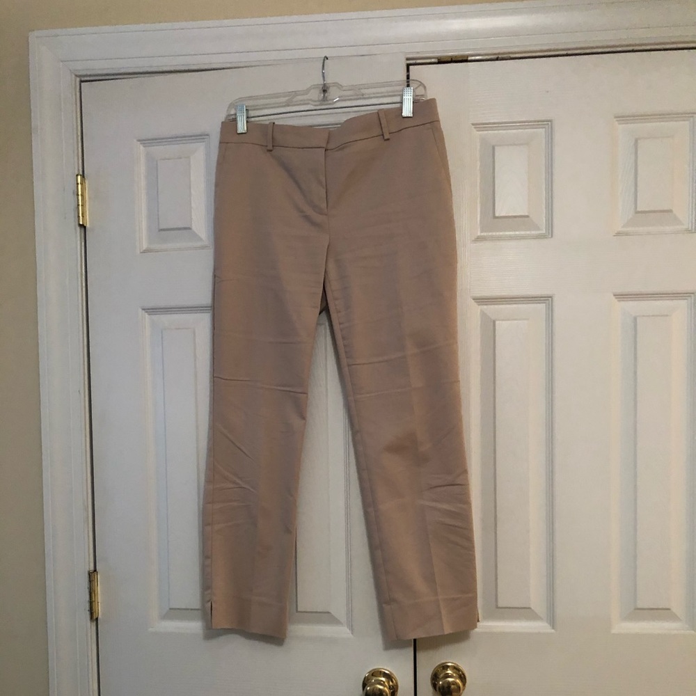 Ann Taylor front zip light tan pant